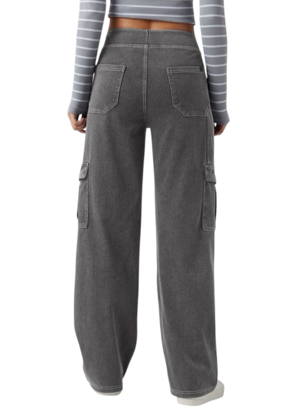 HALARA Charcoal Wide-Leg Stretch Comfortable Cargo Pants XL - Picture 2 of 15